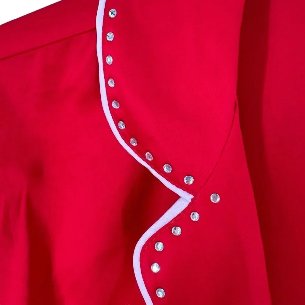 Victoria's Secret Red Satin Rhinestone Romper 1 Piece Pajamas Shorts Size Large